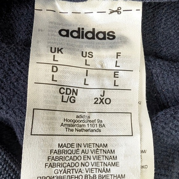 Adidas Jogger Sweatpants Mens L Blue White‎ Stripe Logo Athleisure Workout Gym - Picture 7 of 13